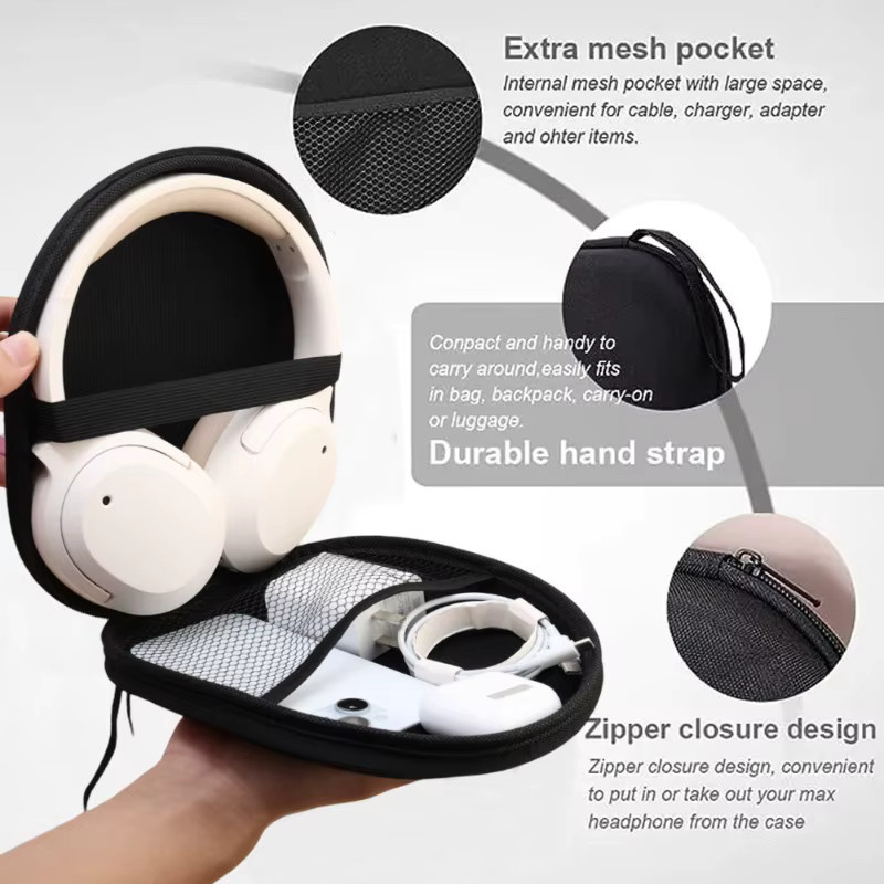EVA Tragetasche für Sony On-Ear-Kopfhörer wie MDR-ZX100, ZX110, ZX300, ZX310, ZX600 und WH-CH 720N in Schwarz - Bild 2