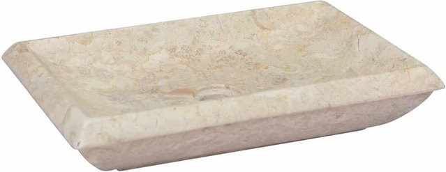 Waschschale aus Naturstein von Yiwydaa in Beige, B/T/H: 50 x 35 x 10 cm - Bild 1