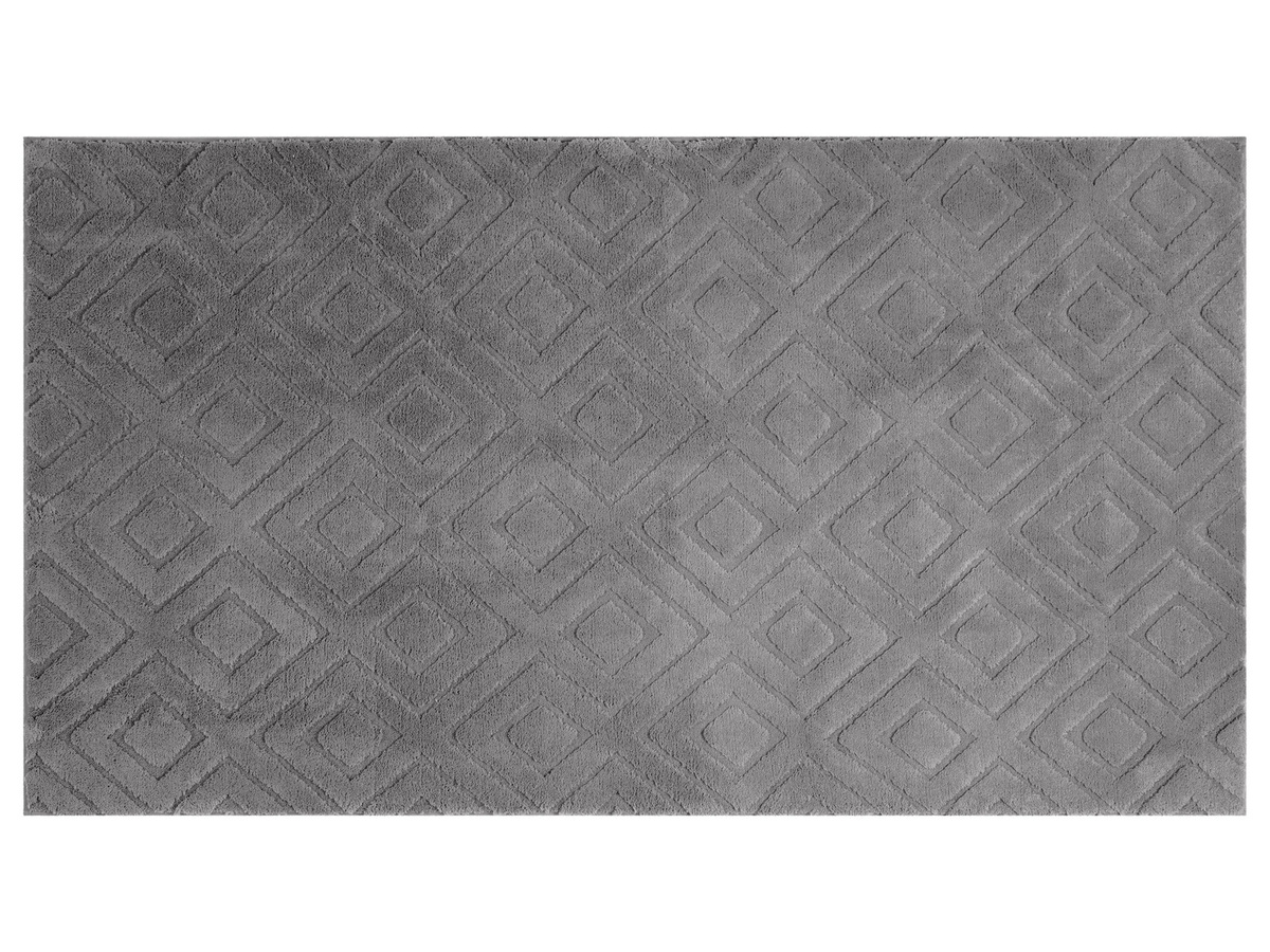 LIVARNO Langflor-Teppich in Grau mit High-Low-Effekt und rutschfester Unterseite, B/T: 80 x 150 cm - Bild 3