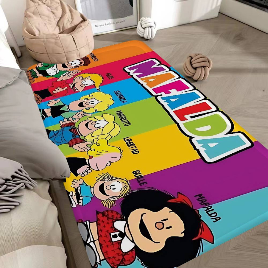 Miniso M-Mafalda Cartoon Teppich Retro Multicolor Rutschfest für Wohnzimmer und Küche B/T: 80 x 50 cm - Bild 2