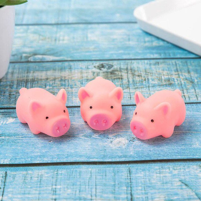 Yuyongzhi Hundespielzeug Rosa Quietschendes Gummi-Schwein für Hunde Höhe: 4,5 cm - Bild 1