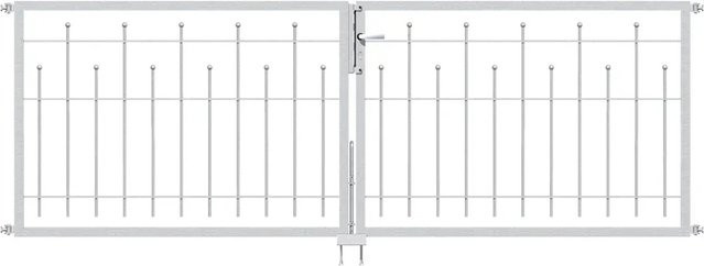 GAH ALBERTS Metallzaun Doppeltor-Set Madrid aus feuerverzinktem Stahl in Silber, B/H: 316 x 750 cm - Bild 1