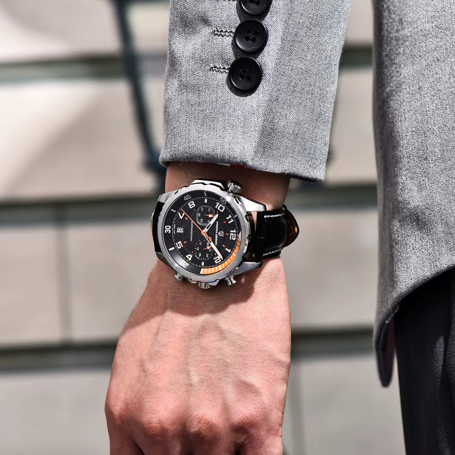 PAGANI DESIGN Chronograph, Quarz, Edelstahl, Leder, Blau, Herren - Bild 2