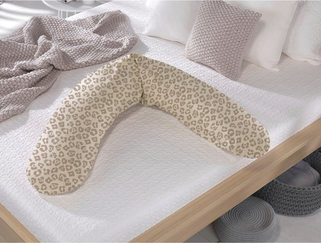 Theraline Original Stillkissen in Halbkreisform aus Baumwolle, Beige/Braun, Länge: 190 cm - Bild 1