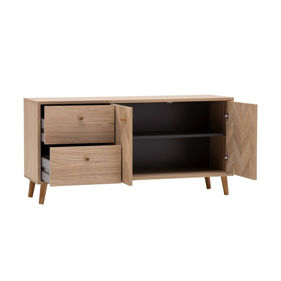 Schildmeyer Lowboard Visby Eiche Fischgrätendesign in Beige B/H/T: 109 x 44,1 x 33,05 cm - Bild 2