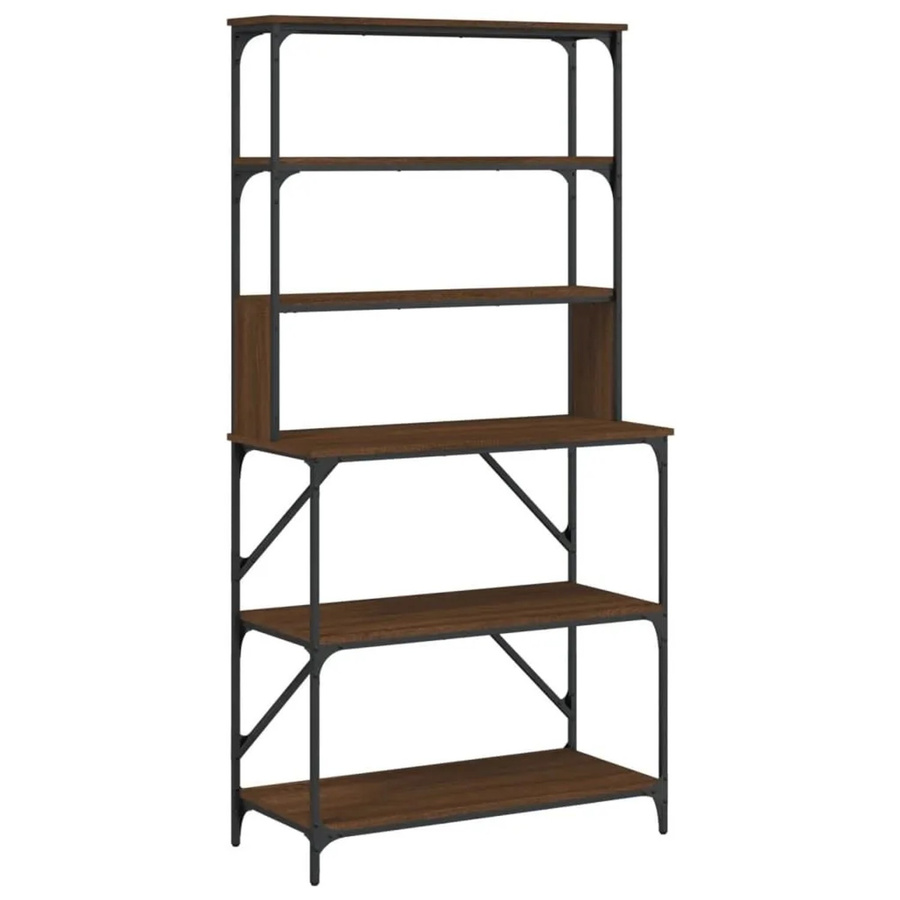 vidaXL Bäckerregal mit 6 Fächern in Braun Eichen-Optik, B/T/H: 90 x 40 x 180 cm - Bild 2