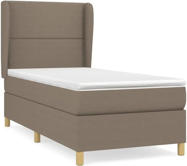vidaXL Boxspringbett mit Matratze Hybrid-Design in Taupe, B/T/H: 90 x 200 cm - Bild 1