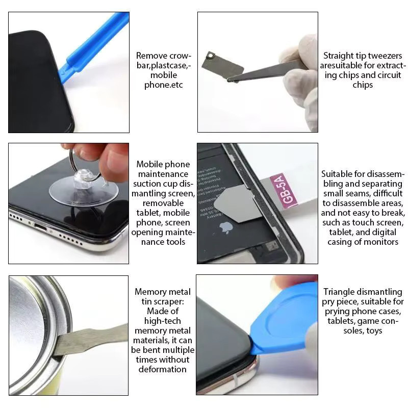 Mrgabwte 40-in-1 Handy-Reparatur-Werkzeug-Set in Multicolour für iPhone, Xiaomi und Huawei - Bild 2