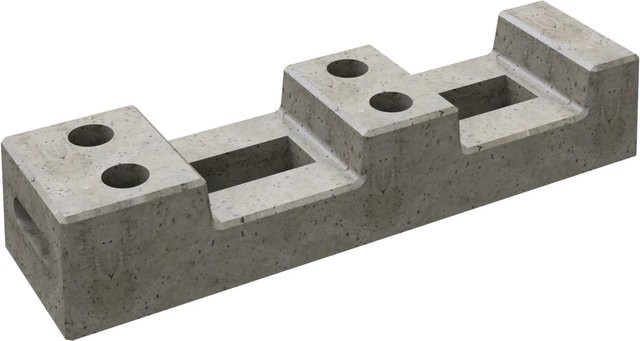 Schake Bauzaunfuß aus Beton in Grau, B/T/H: 69,0 x 19,0 x 13,0 cm, 25 kg - Bild 1