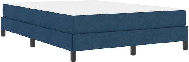 vidaXL Boxspringbett mit Matratze in Blau aus Stoff mit Taschenfederkern, B/T: 140 x 200 cm - Bild 1