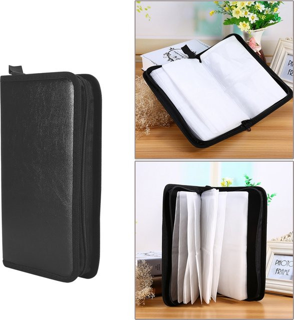 VBESTLIFE CD-DVD-Organizer-Tasche aus Kunstleder in Schwarz für 80 Scheiben - Bild 1