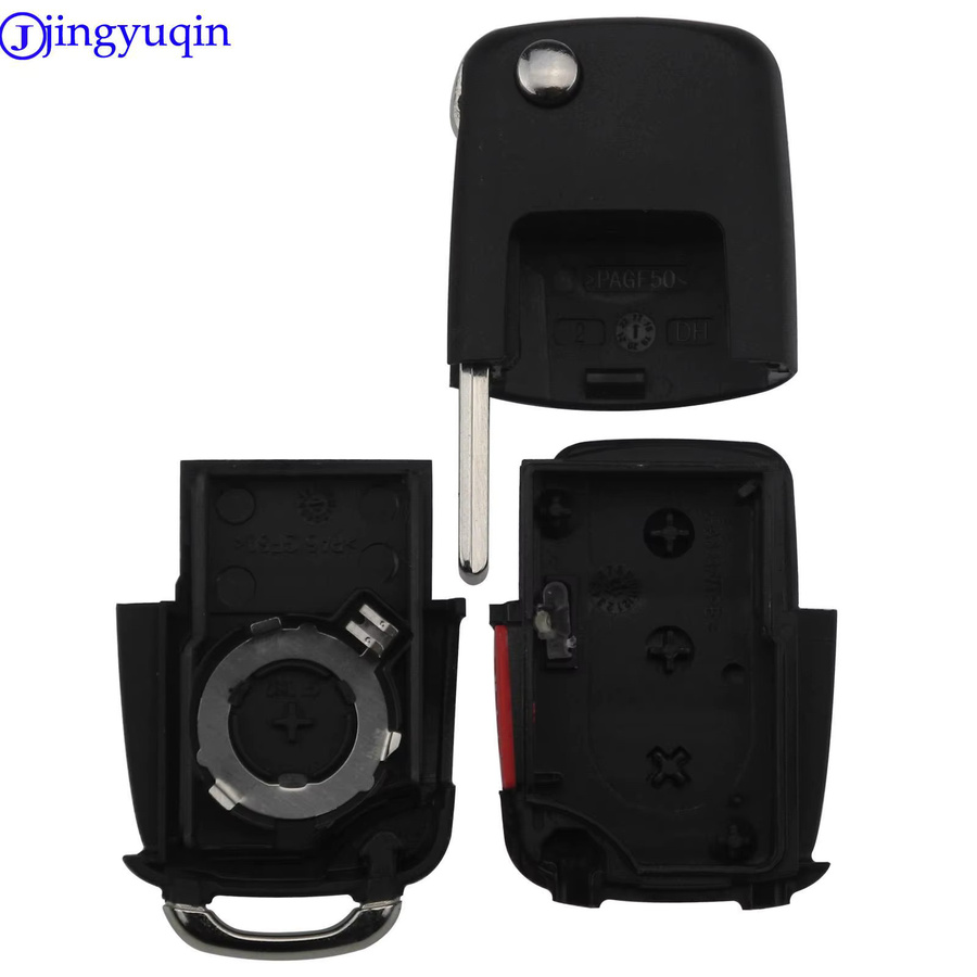 Jingyuqin ASK HL01J Remote Key Shell für Volkswagen VW Touareg, Flip Key Fob, Schwarz, 315 MHz, ID48 4B - Bild 5