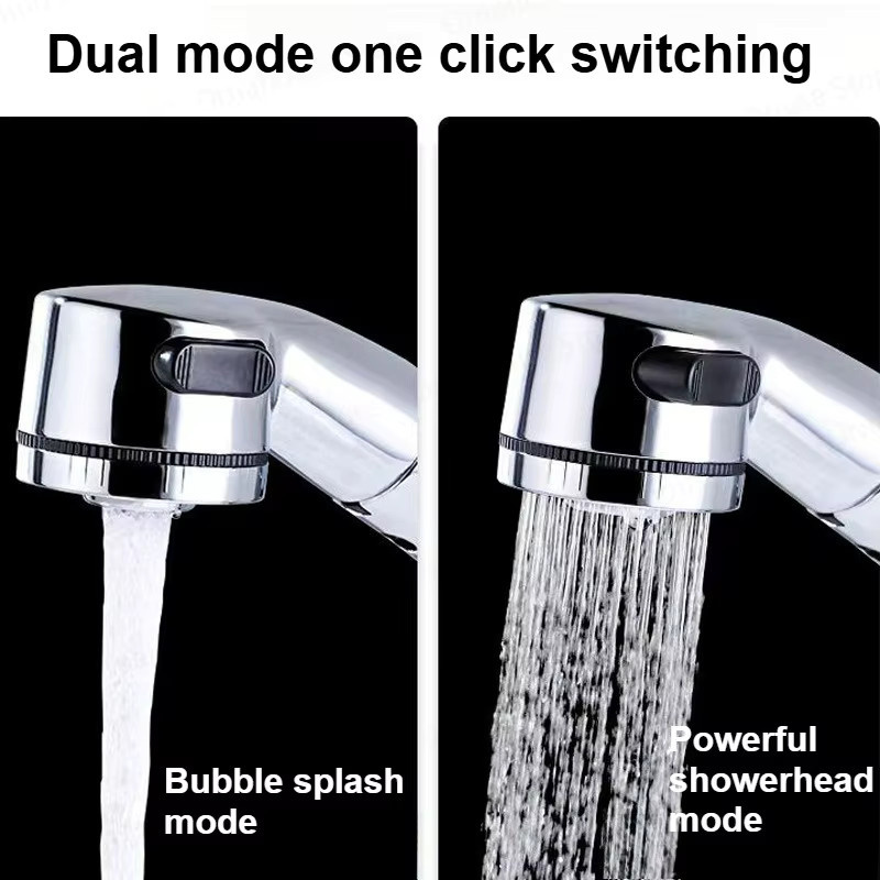Ausziehbarer Einhebelmischer für das Waschbecken aus Messing in Chrom Silber mit 2-Modus-Auslauf und Deckmontage - Bild 2
