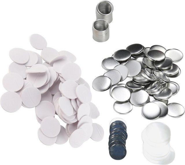 Aimo 100 Sets DIY Blank Button Maker Zubehör aus Edelstahl in Silber, 58 mm Durchmesser - Bild 1