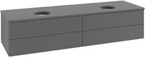 V&B Waschtischunterschrank Antao mit Frontstruktur in Anthrazit, B/T: 160 x 50 cm - Bild 1