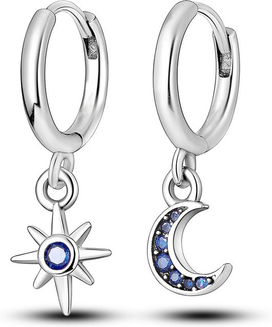 Ohrringe Creolen, 925 Silber, Zirkonia, Damen - Bild 1