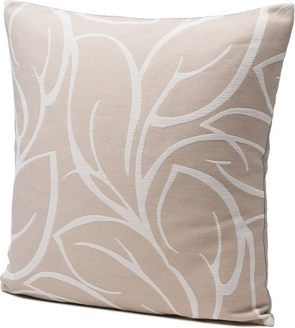 Kissenhülle BATIDA von Gozze in Grau und Beige mit floralem Design, quadratisch, B/B: 50 x 50 cm - Bild 1