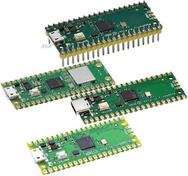 Raspberry Pi Pico Board RP2040 Dual-Core Mikrocontroller mit Arm Cortex-M0+ Prozessor in Schwarz und Grün - Bild 1