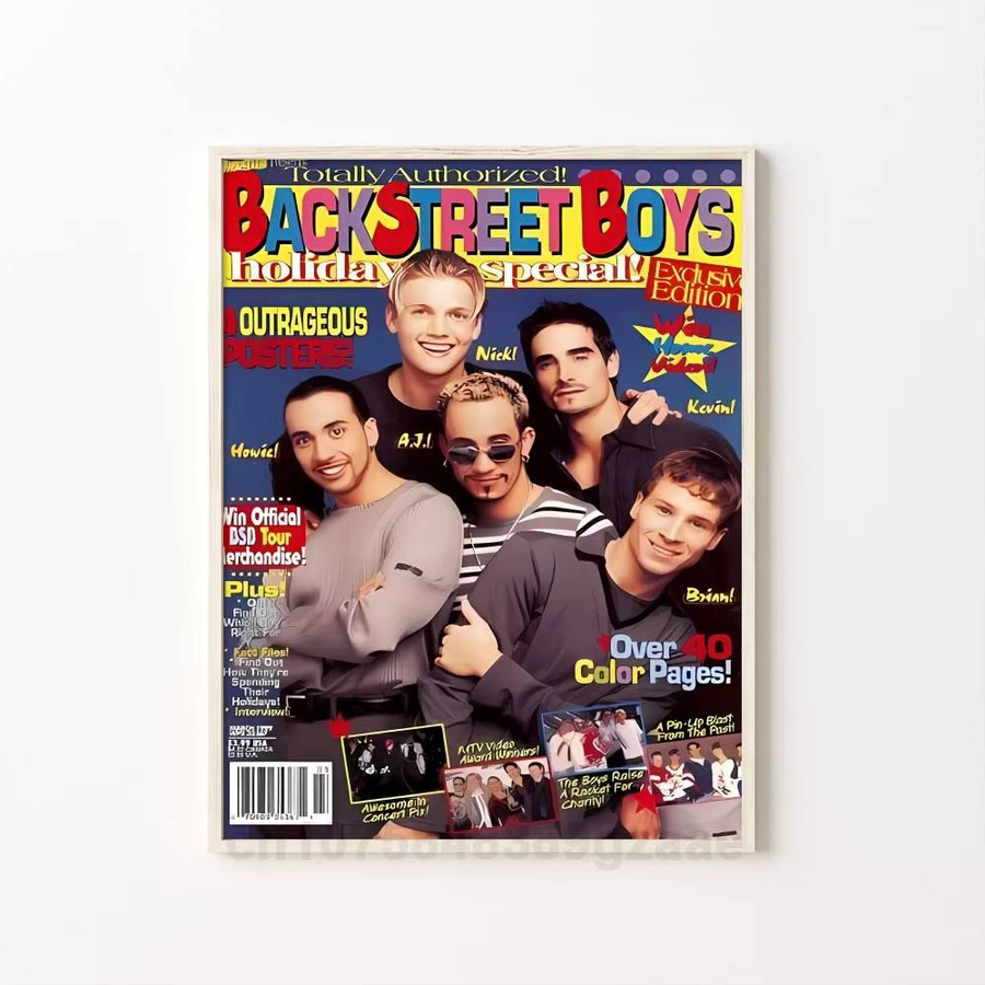 B-Backstreet B-Boys Band Poster Wasserdichter Wandkunstaufkleber Retro Design Mehrfarbig - Bild 7