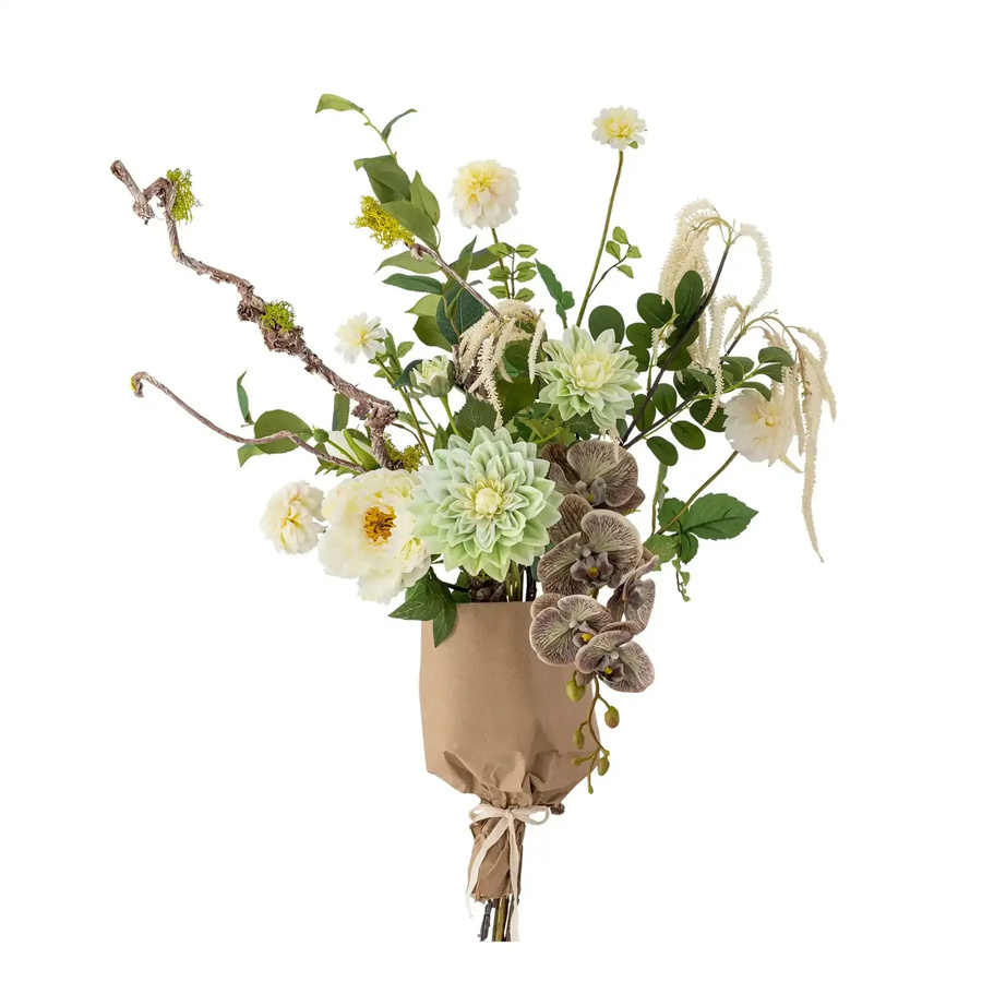 Bloomingville Kunstblumenstrauß Rise in Weiß mit Grün und Violett, Höhe: 40 cm - Bild 1