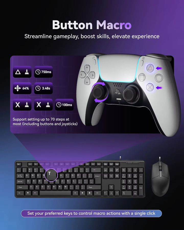 AIMZENIX AX600 MONSTER Tastatur- und Maus-Adapter für PS5, PS4, Xbox Series X, Xbox One, Switch und Mobilgeräte in Schwarz mit 3,5-mm-Klinkenanschluss - Bild 3
