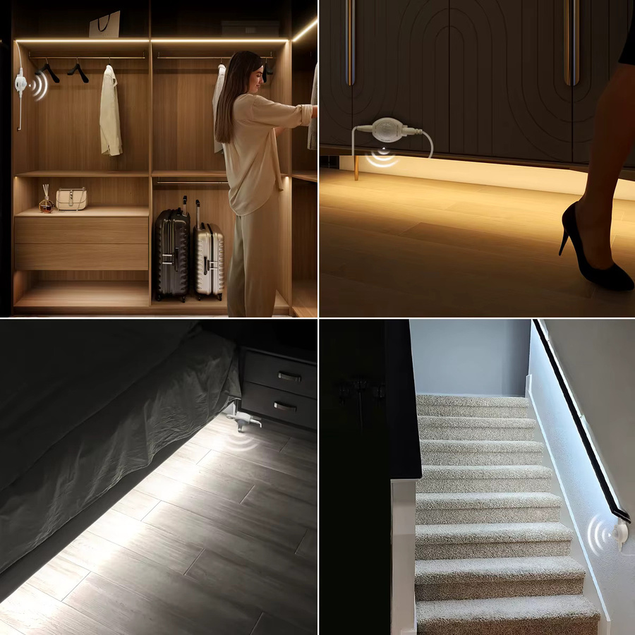 Gyarfas LED-Streifen mit Bewegungssensor in Weiß für Küche, Flur und Schlafzimmer - Bild 6