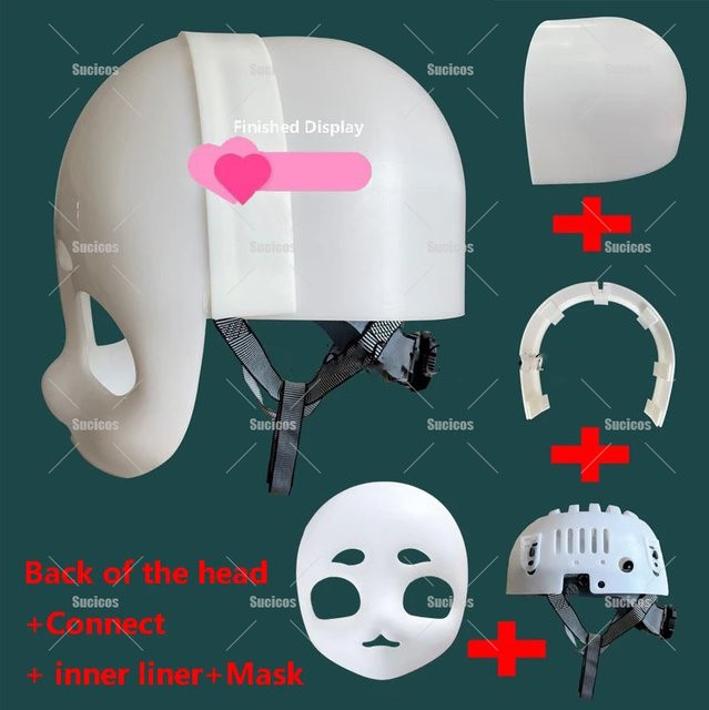 SJBOB Totenkopfmaske Basis, Fursuit Zubehör, Weiß, Kunststoff - Bild 1