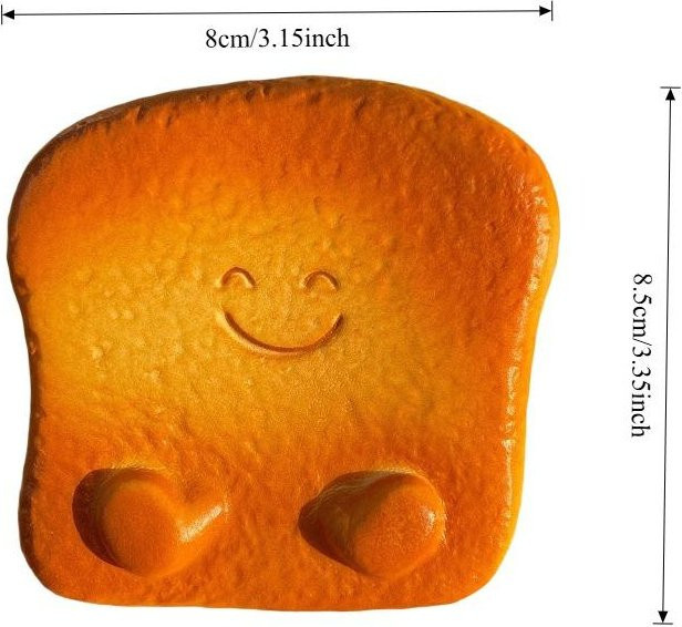 Fashnics Squishy Verdicktes Brot, Quetschspielzeug, Orange - Bild 1