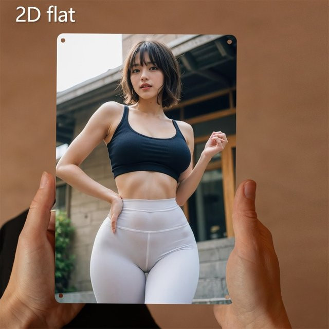 HELLOYOUNG Outdoor-Fitness-Wandkunst aus Metall für Damen, modernes Eisengemälde in Mehrfarbig, B: 20,0 cm, H: 30,0 cm - Bild 1