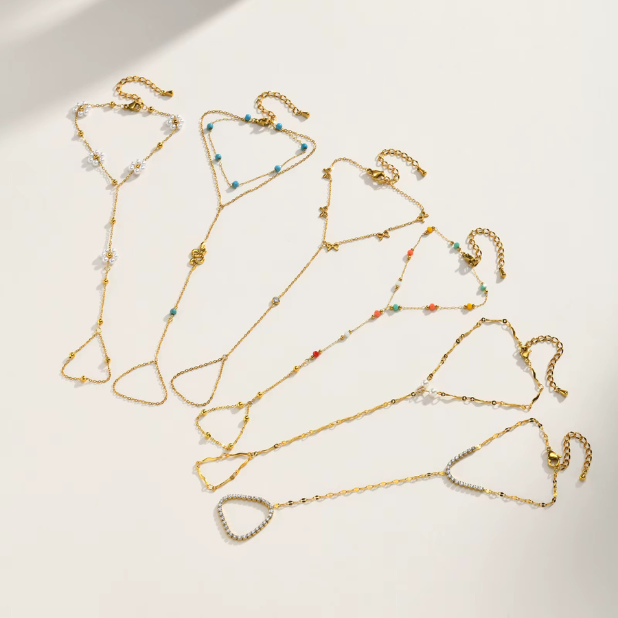 Meaeguet Sklavenarmband, 18K vergoldeter Edelstahl, Perle, Zirkonia, Damen - Bild 3