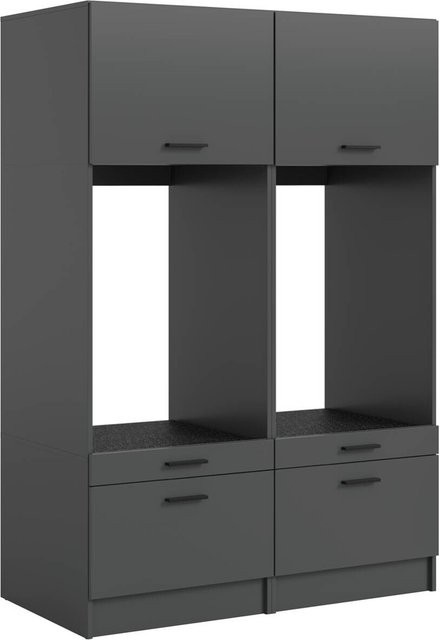 Waschmaschinenumbauschrank Free von xonox.home in Anthrazit Matt, B/H/T: 133 x 195 x 68 cm - Bild 1