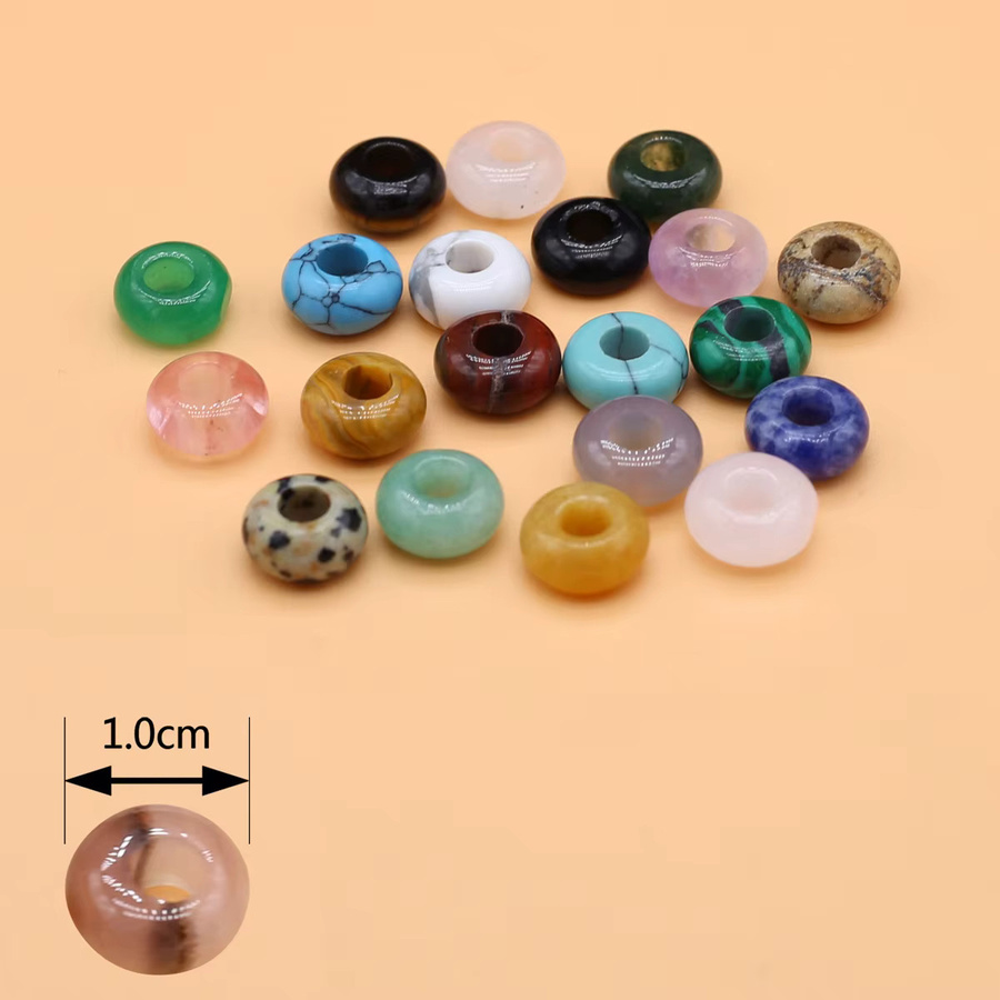 Naturstein Perlen Abacus Form, Tigerauge Achat Quarz, 5x10mm - Bild 2