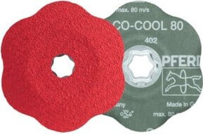 PFERD TOOLS COMBICLICK Keramikkorn Fiberscheibe CO-COOL80 CONTOUR für Konturen, Farbe: Rot, Durchmesser: 125 mm - Bild 1