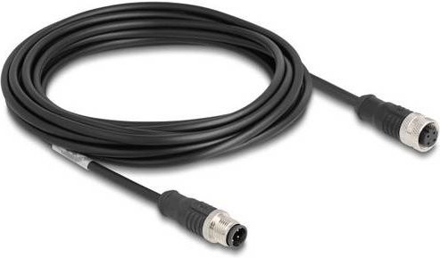 Delock 80846 M12 Patchkabel CAT 5e S/FTP Ethernet LAN Schwarz, Länge: 5,00 m - Bild 1