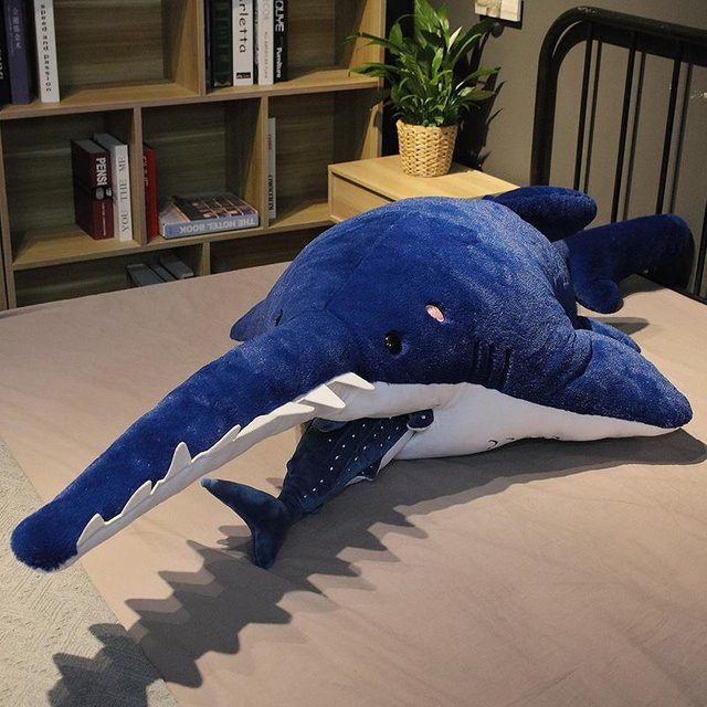 Wucifang Bags Sägezahn-Haifisch Plüschtier, blau, 55cm - Bild 1