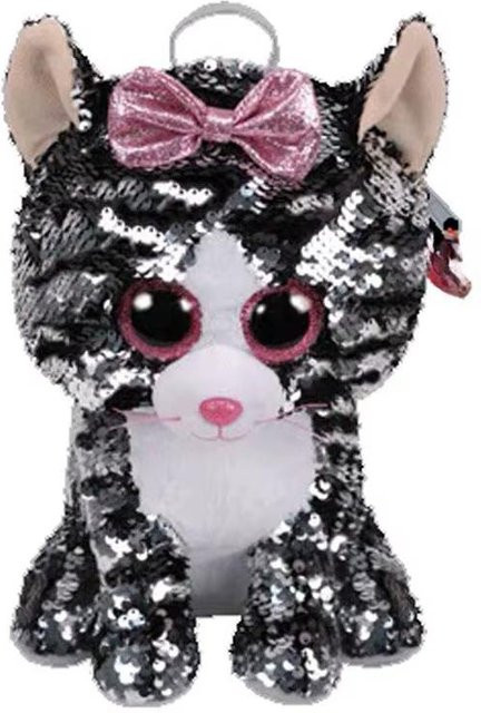 Kidsly Katze Kiki Plüsch Rucksack, mit Pailletten zum Wenden, Schwarz - Bild 1