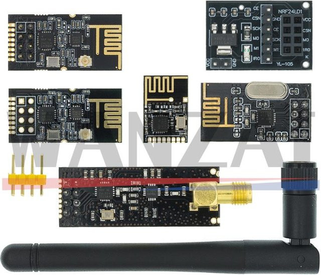 AITEWIN ROBOT NRF24L01 2,4 GHz Drahtloses Datenübertragungsmodul Upgrade-Version mit PA LNA und Antenne für Arduino in Schwarz - Bild 1