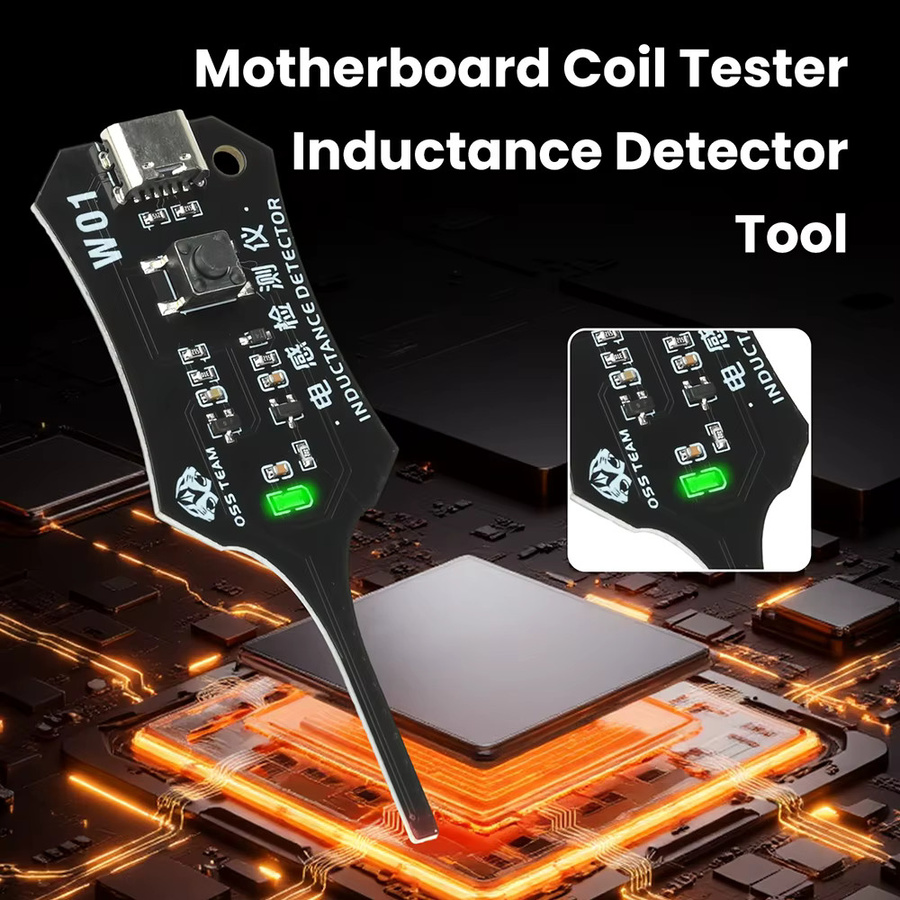 Gaqqee W01 Induktivitätstester Typ C für Mainboard-Spulen und elektromagnetische Induktion in Schwarz - Bild 2