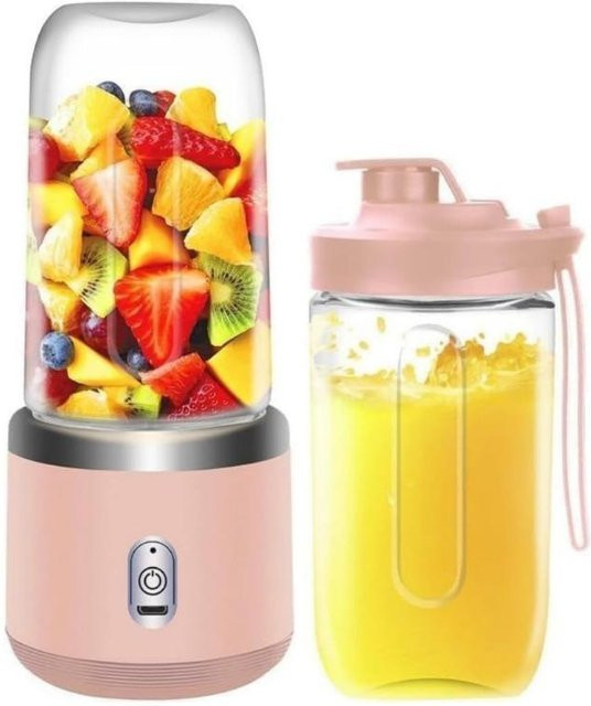 Tragbarer elektrischer Smoothie Maker von Binchi Outdoor Product, USB wiederaufladbarer Obst Mixer in Pink - Bild 1