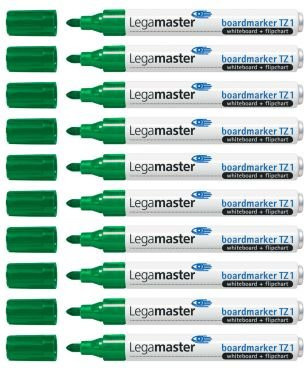 Legamaster Boardmarker TZ1 für Whiteboards und Flipcharts, grün, 10er Pack - Bild 1