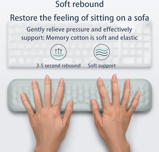 Memory Foam Mauspad mit Silikon-Handgelenkauflage in Grau - Bild 1