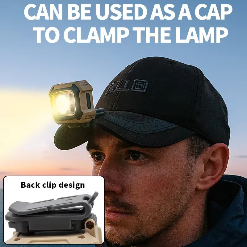JIASHUAIXIN Ultraleichte Stirnlampe in Beige mit wiederaufladbarem Akku und kühlem Weißlicht für Sport und Nachtangeln - Bild 2