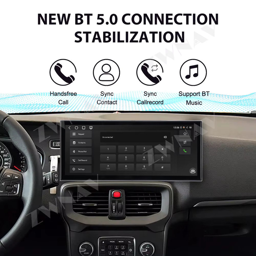 ZWNAV Android 15.0 Auto-Multimedia-Player mit 15,8 Zoll Touchscreen, GPS und Wireless CarPlay für Volvo V40 2013-2019, Schwarz - Bild 5
