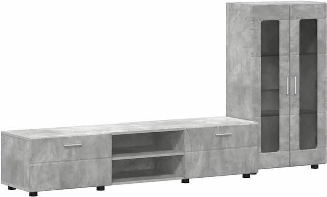 vidaXL TV-Schrankset in Beton Grau mit Schubladen und Regalen aus Holzwerkstoff - Bild 1