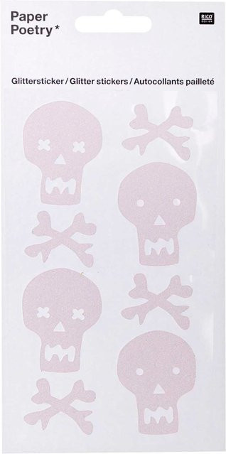 Rico Design Paper Poetry Glittersticker Totenschädel - Bild 1