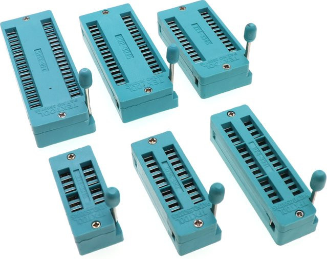 Universal ZIF IC Sockel DIP Test Sockel in Grün mit 2,54 mm Raster für 14 bis 40 Pins - Bild 1