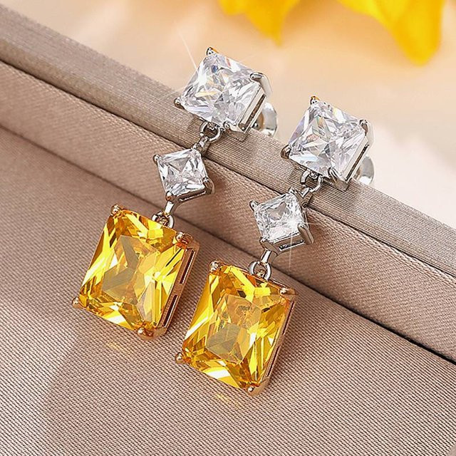Huitan Tropfenohrringe, Gold, Zirkonia, Damen - Bild 1