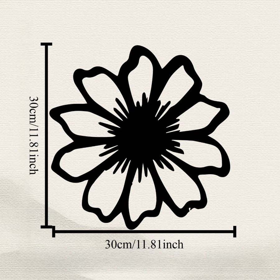 CIFBUY Gänseblümchen Wandkunst aus Metall in Schwarz als florale Eisen-Wandskulptur für Garten und Haus - Bild 3