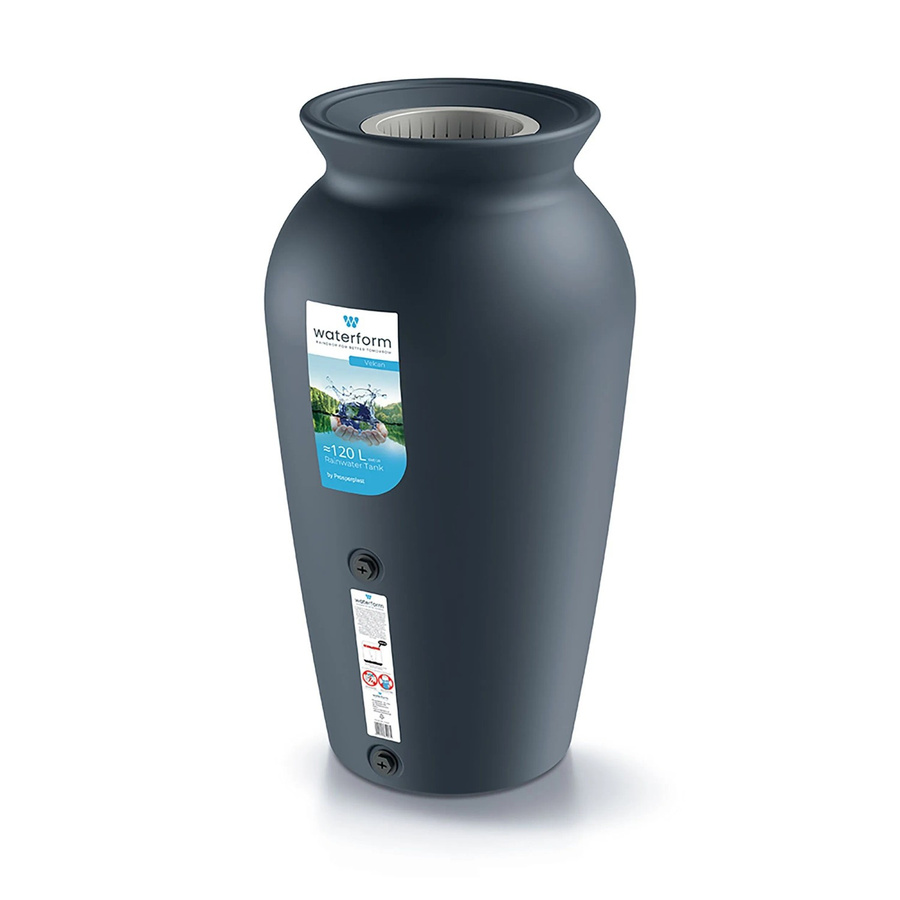 Waterform Regentonne Velcan 120 in Anthrazit mit Filter und modernem Design - Bild 2