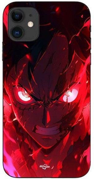 Maniacase Handyhülle für iPhone 11 aus weichem Silikon in Schwarz mit One Piece Luffy Gear Art Design - Bild 1